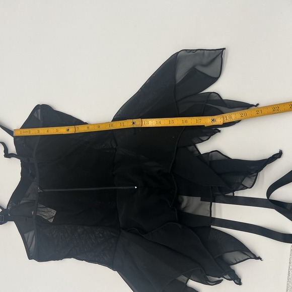 Dulce Caliente Black Lace-Up Corset Peplum Top – M – Gothic Fairycore - Picture 7 of 13